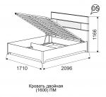 Кровать с подъемным механизмом Танго 1600х2000