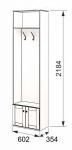 Шкаф комбинированный с вешалкой Скандинавия 27